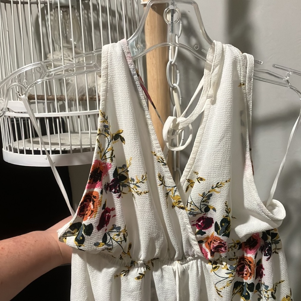 $5 Sale! Floral Halter Top Romper - Picture 2 of 7